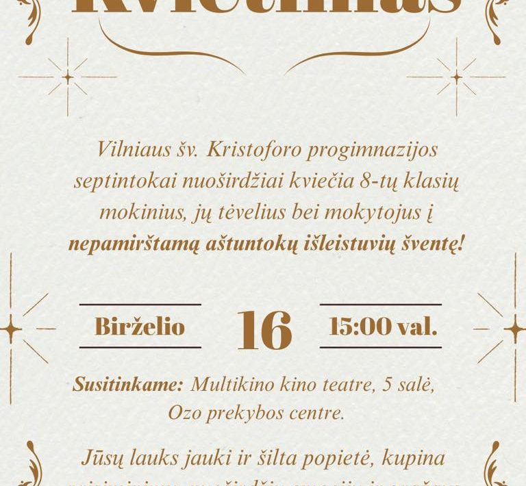 kvietimas i 8 kl svente