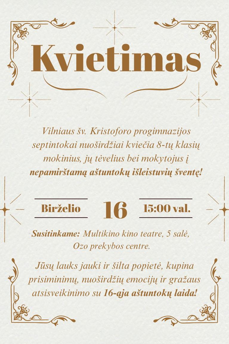 kvietimas i 8 kl svente