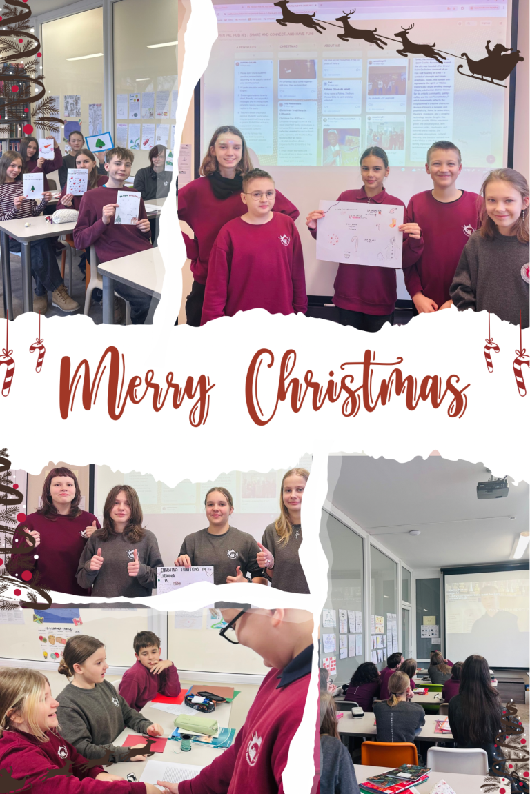 red and white minimalist christmas photo collage